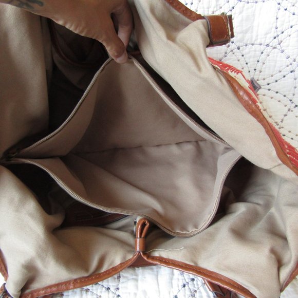 EUC Lucky Brand Large Embroidered Canvas Tote - Picture 8 of 14